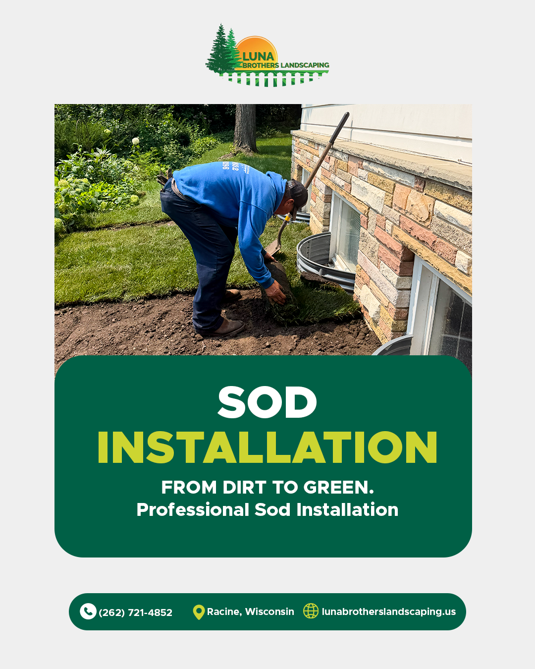 Sod installation service design